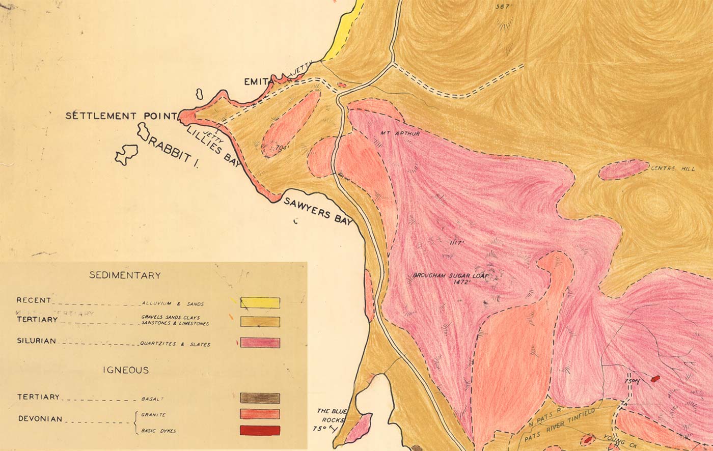 geological map detail of Settlement point area
